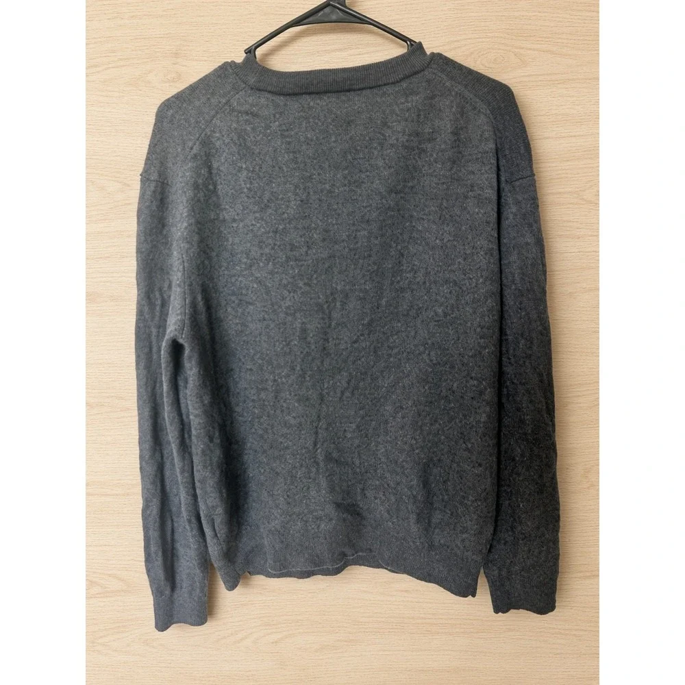 Kenzo Paris Mens Wool Crewneck Sweater Charcoal Grey Logo XXL F965PU2173LC